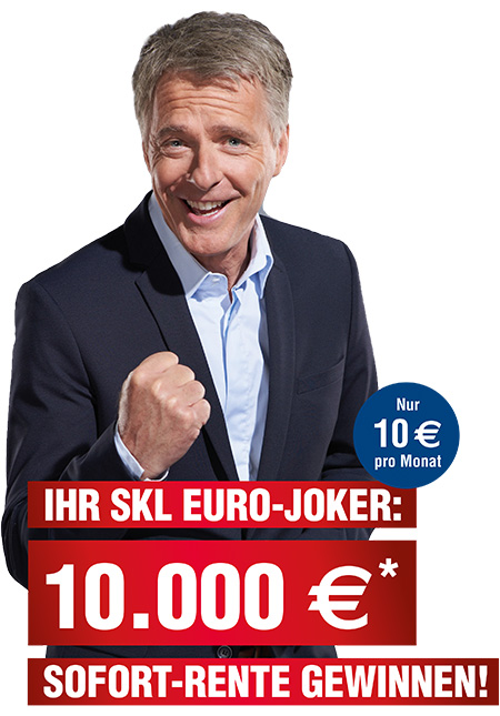 SKL EURO-JOKER - 5.000 € Stundlich, jeden Tag 1 x 50.000 € und jeden Monat 1 x 100.000 € zu gewinnen.