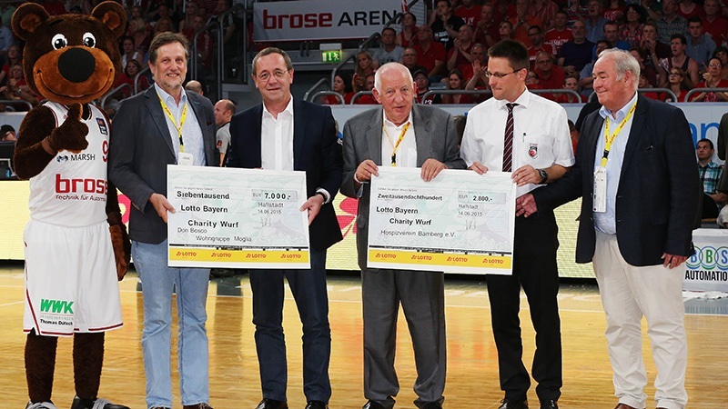 Lotto Bayern Spendenwurf Brose Baskets